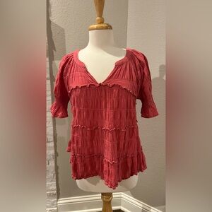 Kori Women's Red Textured Blouse